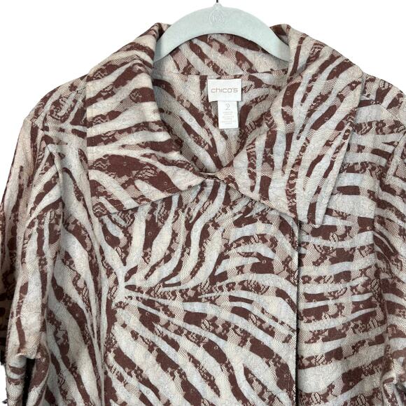 Chico's Zee Zebra-Print Cardigan Women's L - Picture 4 of 9